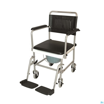 Chaise percee toilette roues+supports-pieds drive