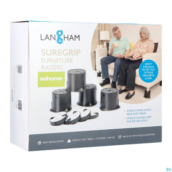 Rehausse meuble langham suregrip  3,8-10cm 4 advys
