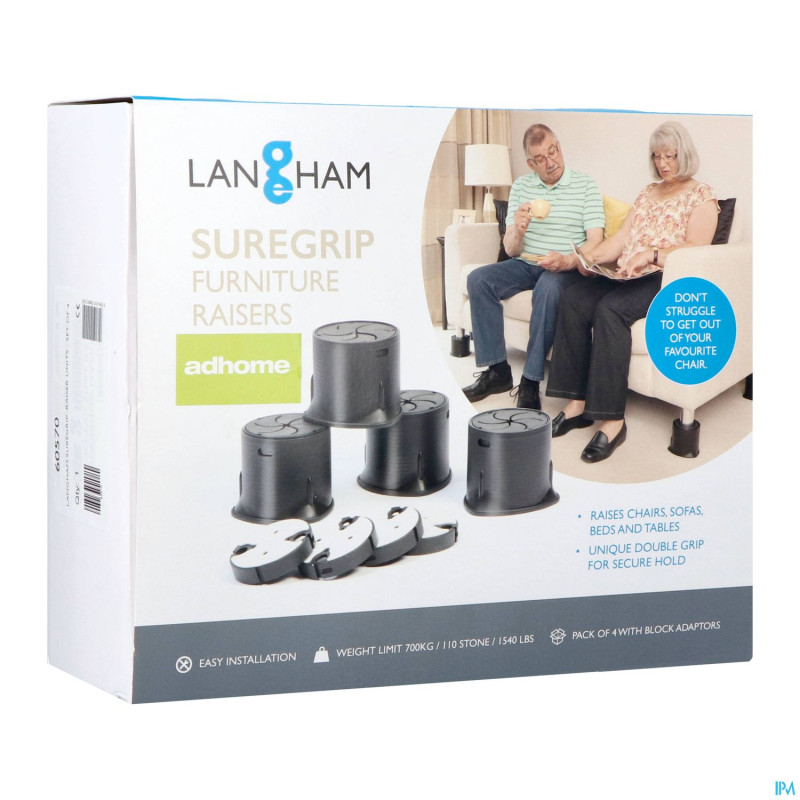 Rehausse meuble langham suregrip  3,8-10cm 4 advys