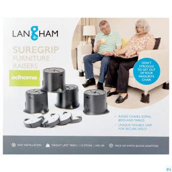 Rehausse meuble langham suregrip  3,8-10cm 4 advys