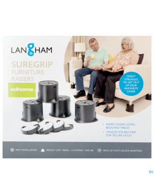 Rehausse meuble langham suregrip  3,8-10cm 4 advys