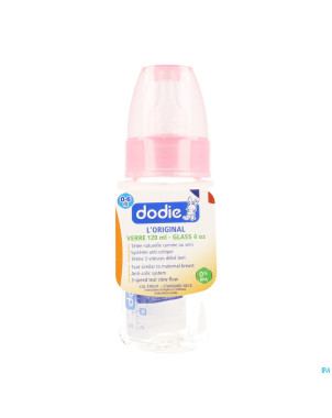 Dodie biberon verre rose 1age    120ml