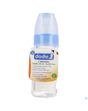Dodie biberon verre bleu lagoon 1age    120ml