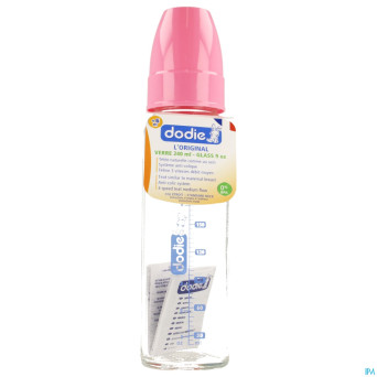Dodie biberon verre rose 2age    240ml