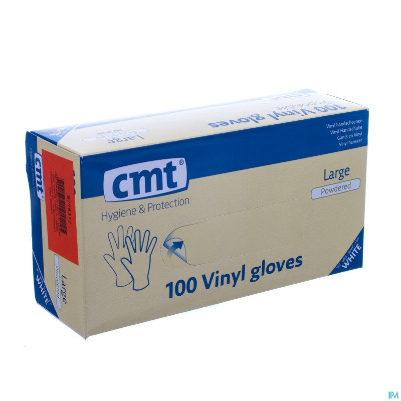 Cmt gants vinyl poudre    l 100