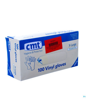 Cmt gants vinyl s/poudre    xl 100