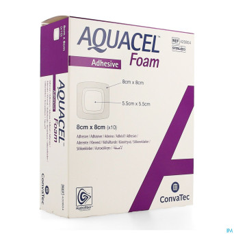Aquacel pans mousse adh hydrofiber   8,0x 8,0cm 10