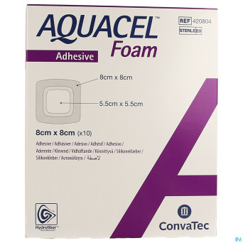 Aquacel pans mousse adh hydrofiber   8,0x 8,0cm 10