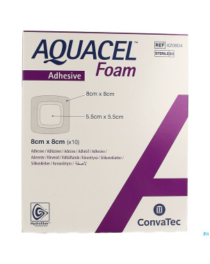 Aquacel pans mousse adh hydrofiber   8,0x 8,0cm 10