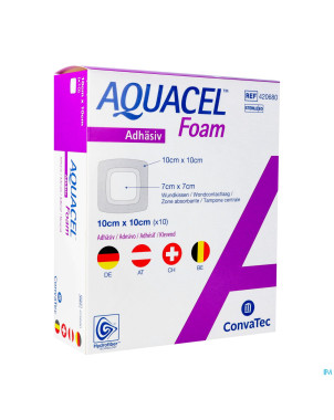 Aquacel pans mousse adh hydrofiber  10,0x10,0cm 10