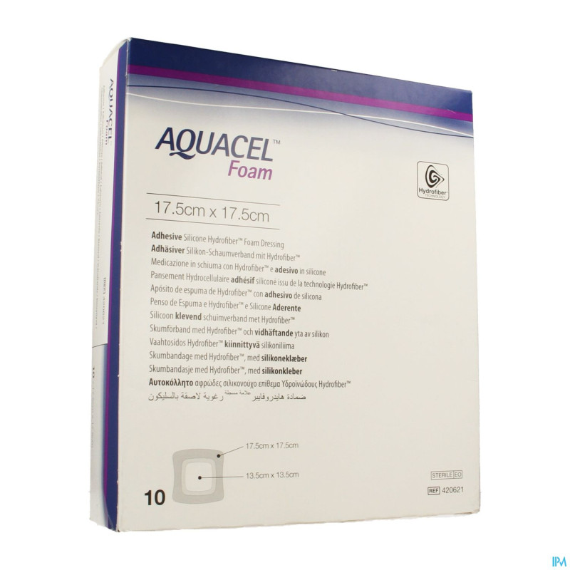 Aquacel pans mousse adh hydrofiber  17,5x17,5cm 10