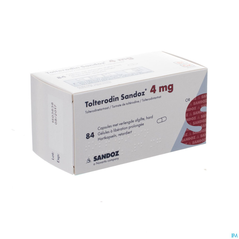 Tolterodine sandoz 4 mg caps liber prol 84