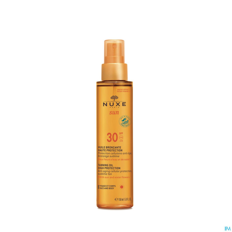 Nuxe sun huile bronzante visage corps ip30   150ml