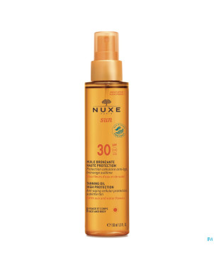 Nuxe sun huile bronzante visage corps ip30   150ml