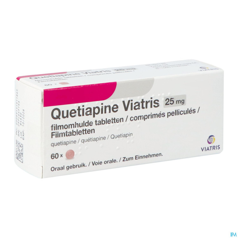 Quetiapine viatris 25mg comp pell 60