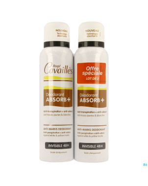 Roge cavailles deo spray invisible duo    2x150ml