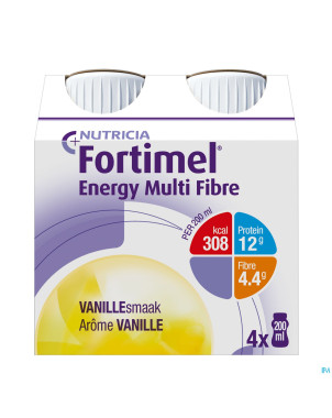 Fortimel energy multi fibre vanille 4x200ml