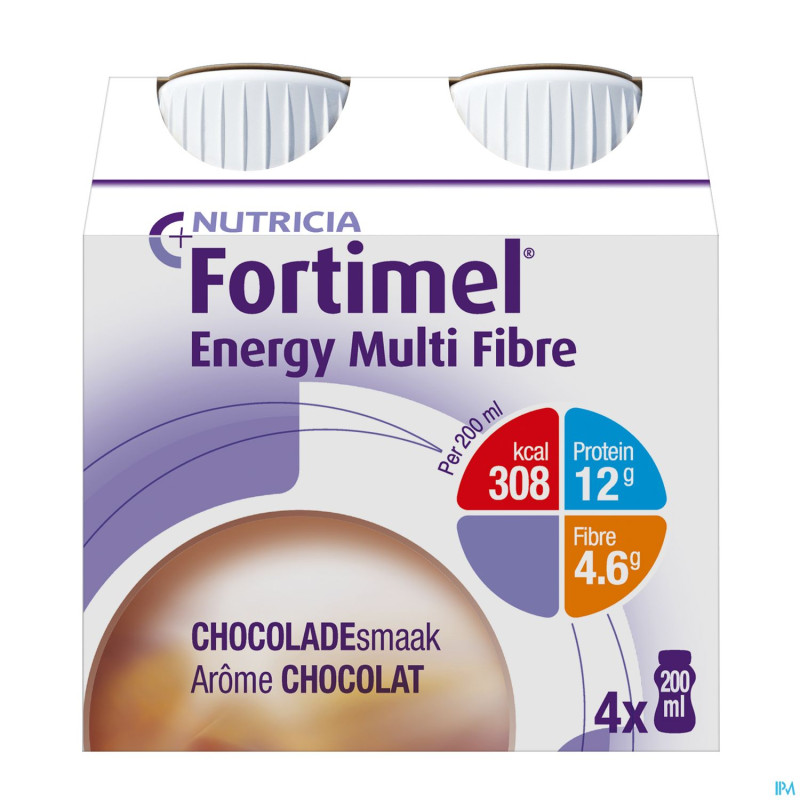 Fortimel energy multi fibre chocolat 4x200ml