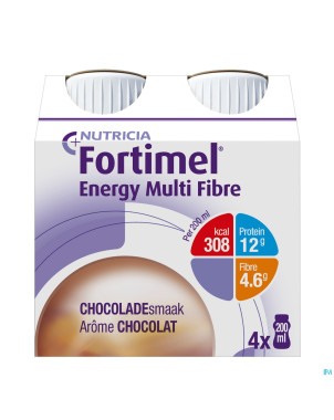 Fortimel energy multi fibre chocolat 4x200ml
