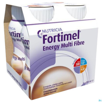 Fortimel energy multi fibre chocolat 4x200ml
