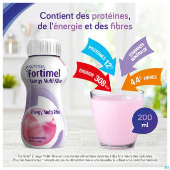 Fortimel energy multi fibre chocolat 4x200ml