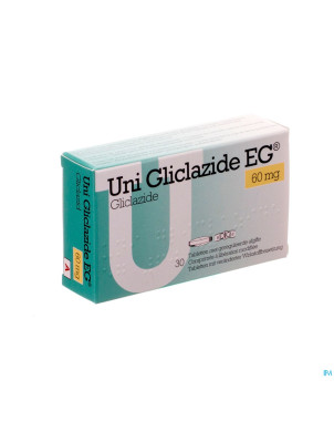 Uni gliclazide eg 60mg comp liberation modifie  30