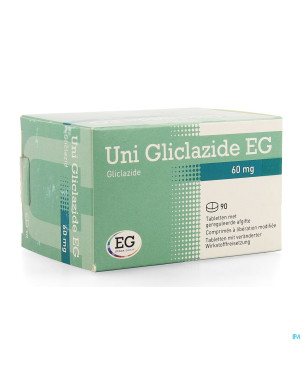 Uni gliclazide eg 60mg comp liberation modifie  90