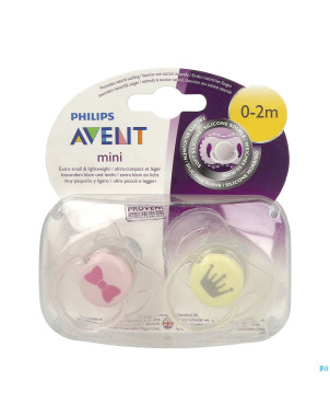 Philips avent sucette mini girls 0-2m duopack
