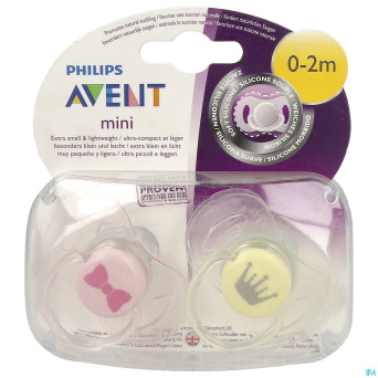 Philips avent sucette mini girls 0-2m duopack
