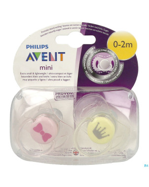 Philips avent sucette mini girls 0-2m duopack