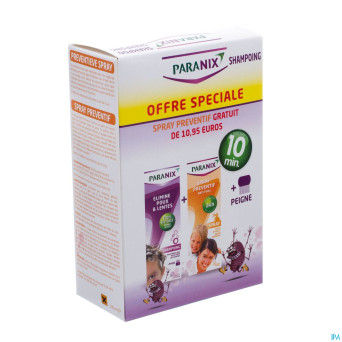 Paranix duo shampooing+peigne+spray prev. gratuit
