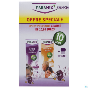 Paranix duo shampooing+peigne+spray prev. gratuit
