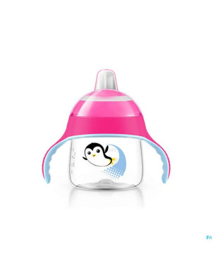 Philips avent gobelet a/fuite pinguin rose   200ml