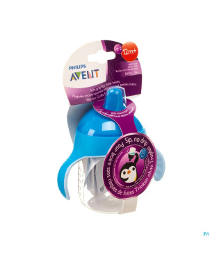 Philips avent gobelet a/fuite pinguin bleu   260ml