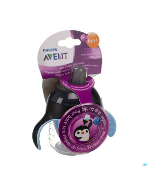 Philips avent gobelet a/fuite pinguin noir   200ml