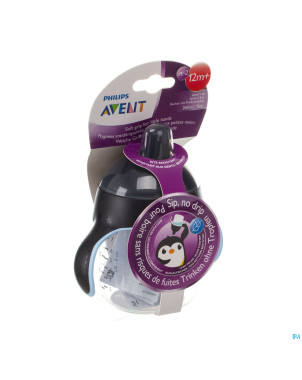 Philips avent gobelet a/fuite pinguin noir   260ml