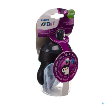 Philips avent gobelet a/fuite pinguin noir   340ml