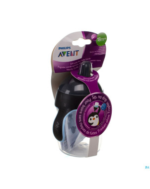 Philips avent gobelet a/fuite pinguin noir   340ml