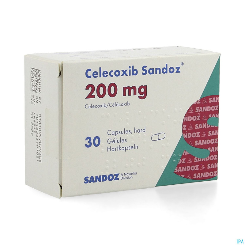 Celecoxib 200 mg sandoz caps hard dur 30