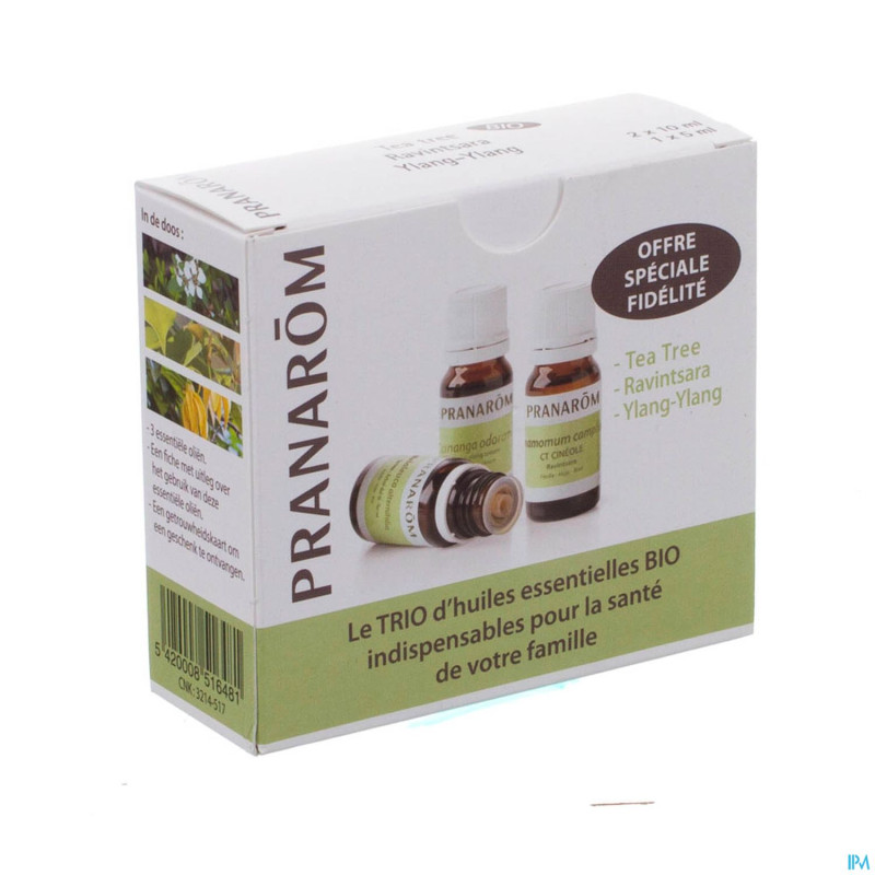 Triopack 3 huiles essent. v2 2x10ml+1x5ml pranarom