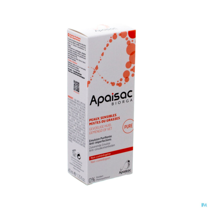 Apaisac biorga emulsion purifiante a/imperf.  40ml