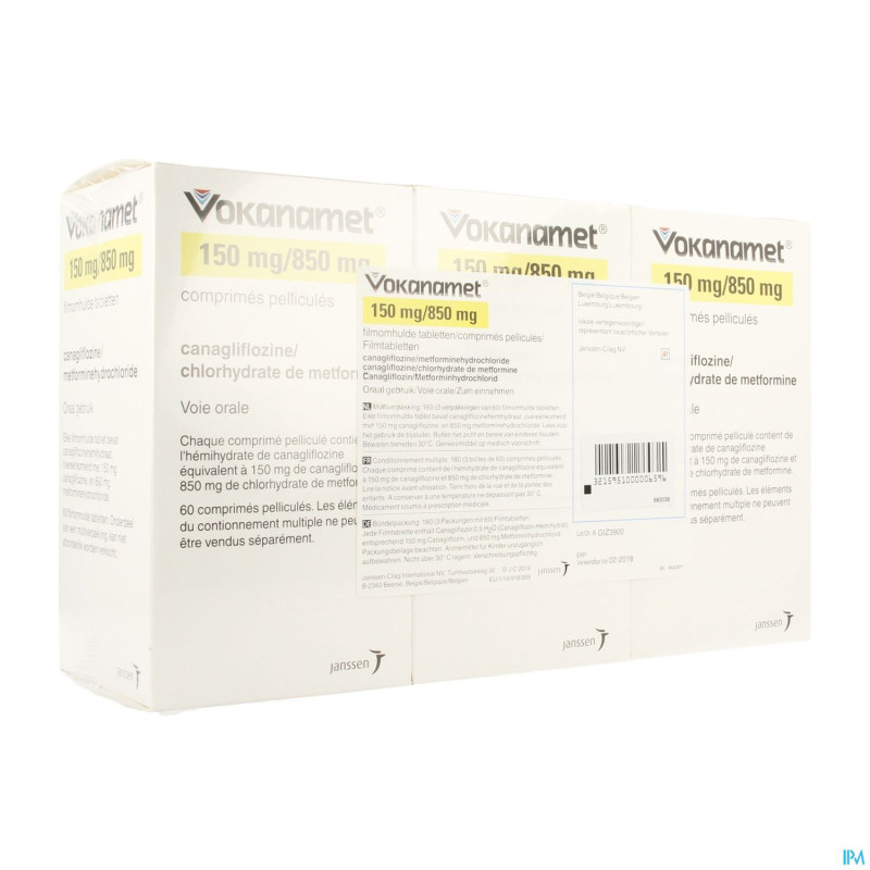 Vokanamet 150mg/ 850mg comp pell 180