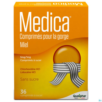 Medica comprimes gorge miel    comp a sucer 36