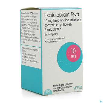 Escitalopram 10 mg teva comp pell pot 100x10mg