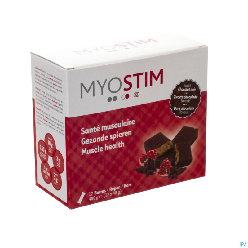 Myostim barre proteine chocolat noir 12