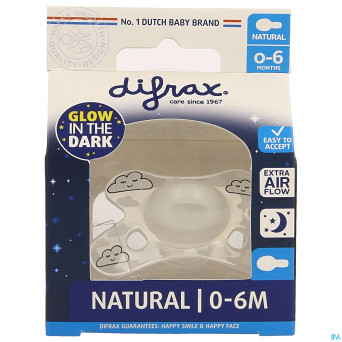 Difrax sucette natural 0-6m nuit