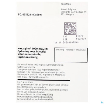 Novalgine im/iv 1000mg/2ml amp. 12