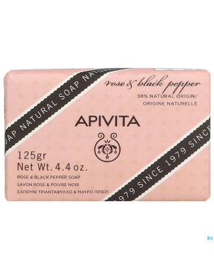 Apivita savon natural rose poivre noir 125g