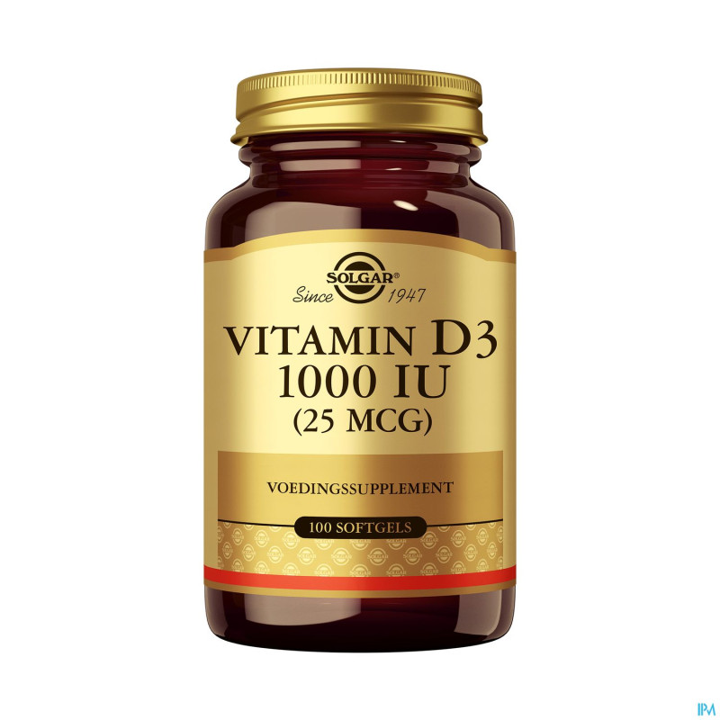 Solgar vitamin d-3 25mcg/1000iu    softgel 100