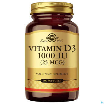 Solgar vitamin d-3 25mcg/1000iu    softgel 100